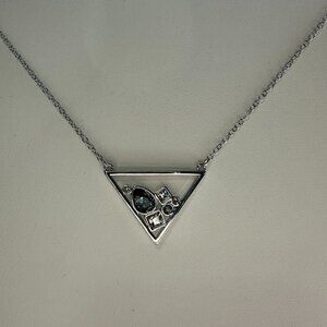 Touchstone Crystal by Swarovski Silver Tone High Point Necklace